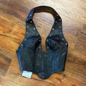 Princess Polly Black Top with Grommet Accents